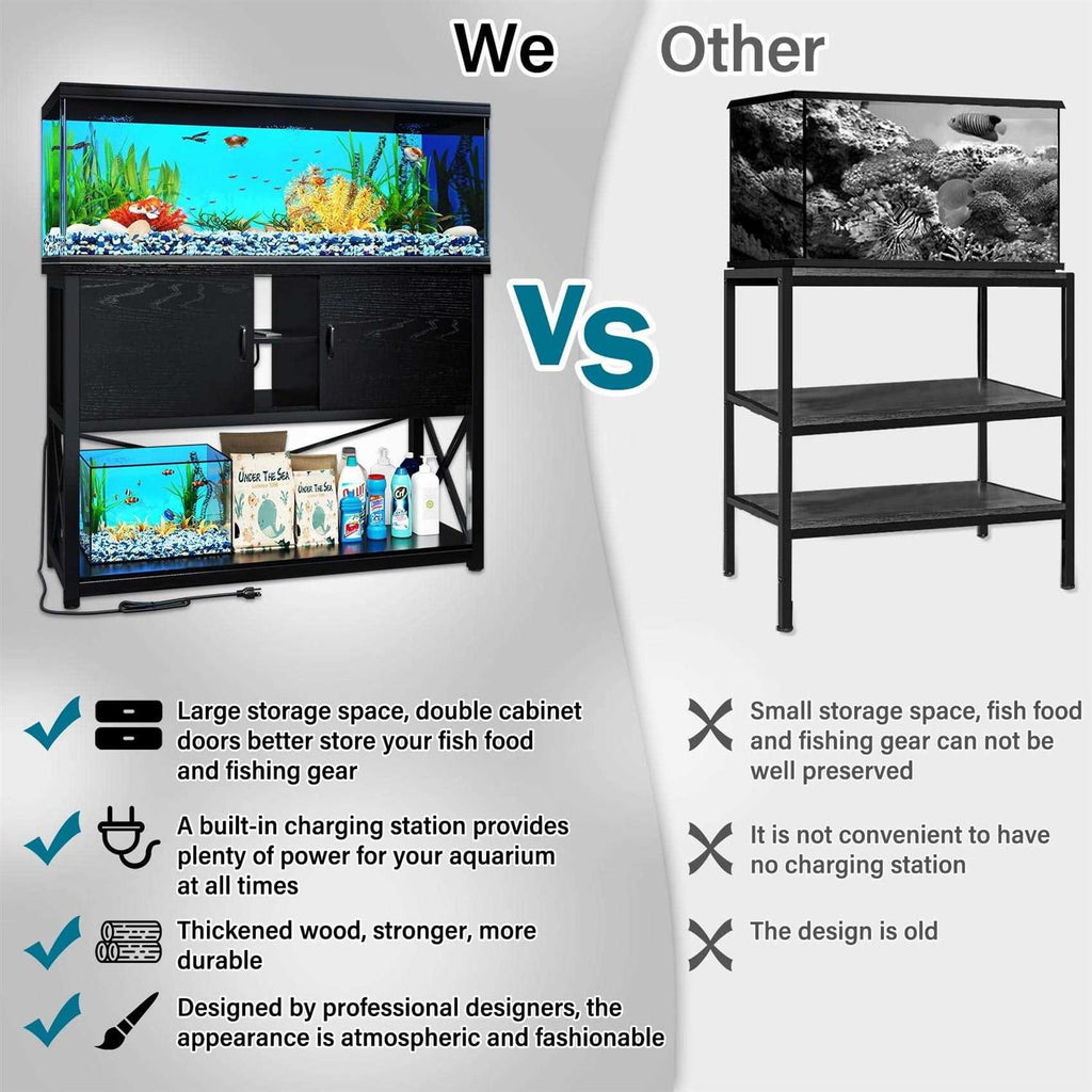55-75 Gallon Aquarium Stand with Cabinet W51801