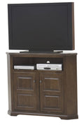 Tall Corner TV Console with 2 Wood Panel Doors E9212