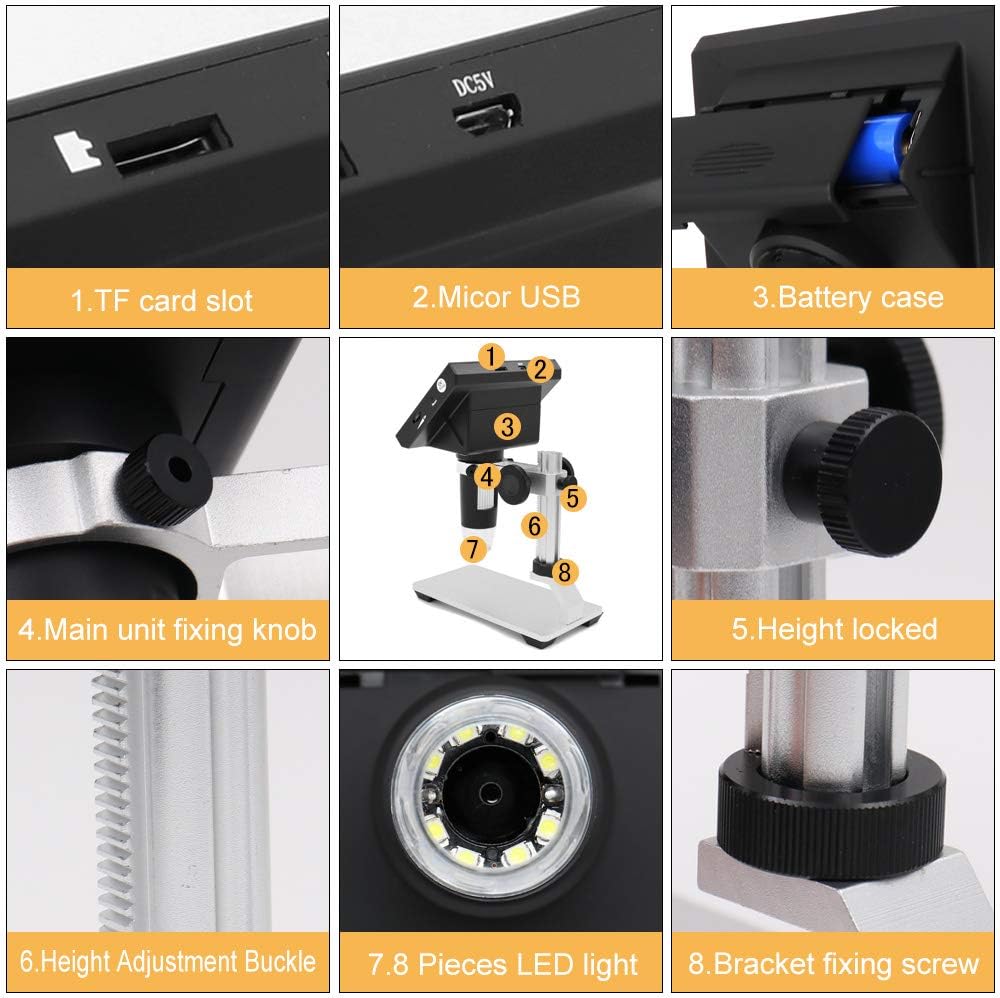 4.3 inch 50X-1000X Magnification 720P LCD Digital Microscope Camera K320