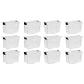 30 Qt. Storage Box with White Lid and Clear Base 12-Pack R8981