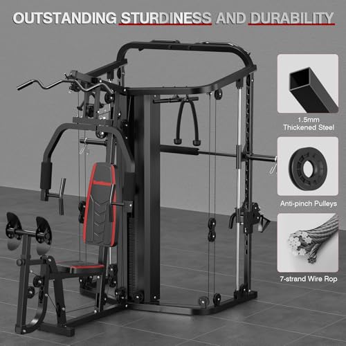 Smith Machine with 138LB Weight Stack F72080