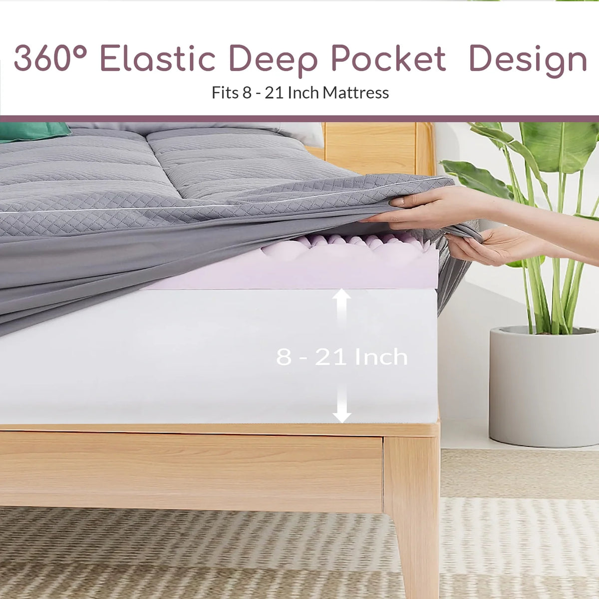 Full Size 4 inch Memory Foam Mattress Topper J925