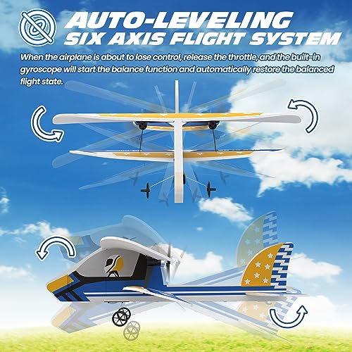 2.4GHZ Remote Control Airplane with 3 Batteries & 6-axis Gyro Stabilizer D84996