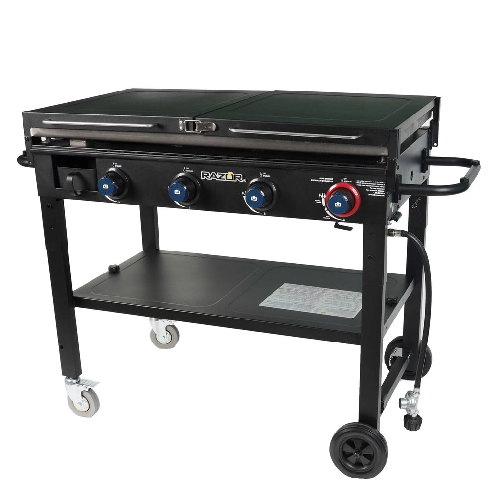 2 Burner LP Propane Gas Griddle with Folding Shelf Y459