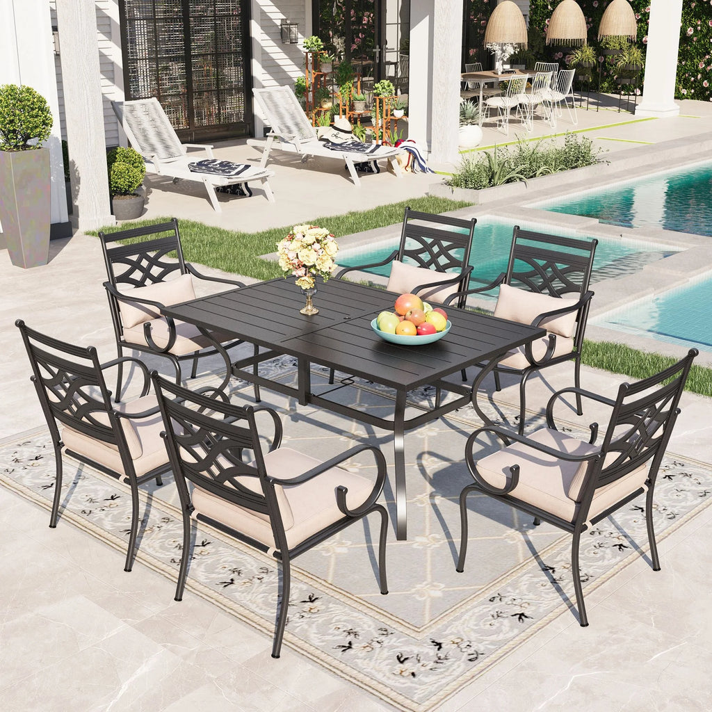 60 x 38 Black Steel Outdoor Dining Table H4804