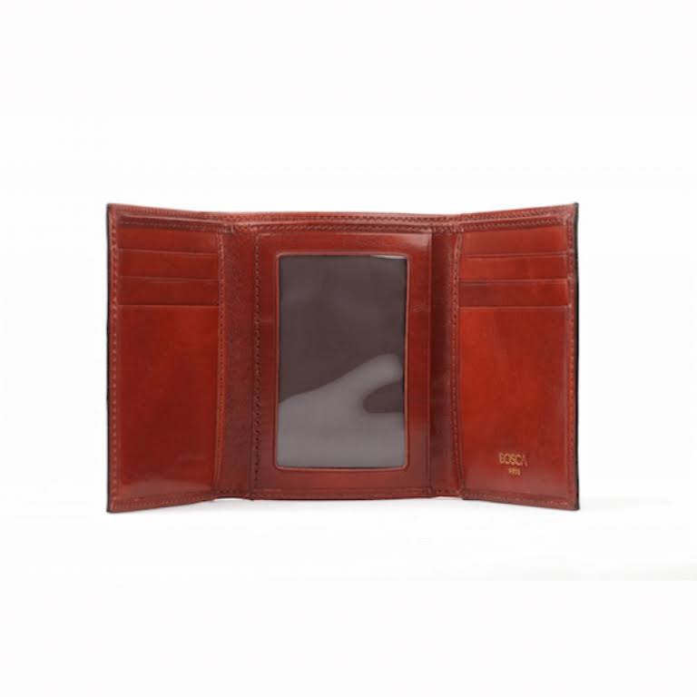 Dark Brown Leather Trifold ID Wallet Z24448