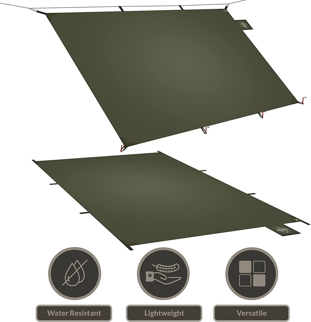 Camping Tarp Set with Ripstop Silnylon Silicone PU Coating S4568