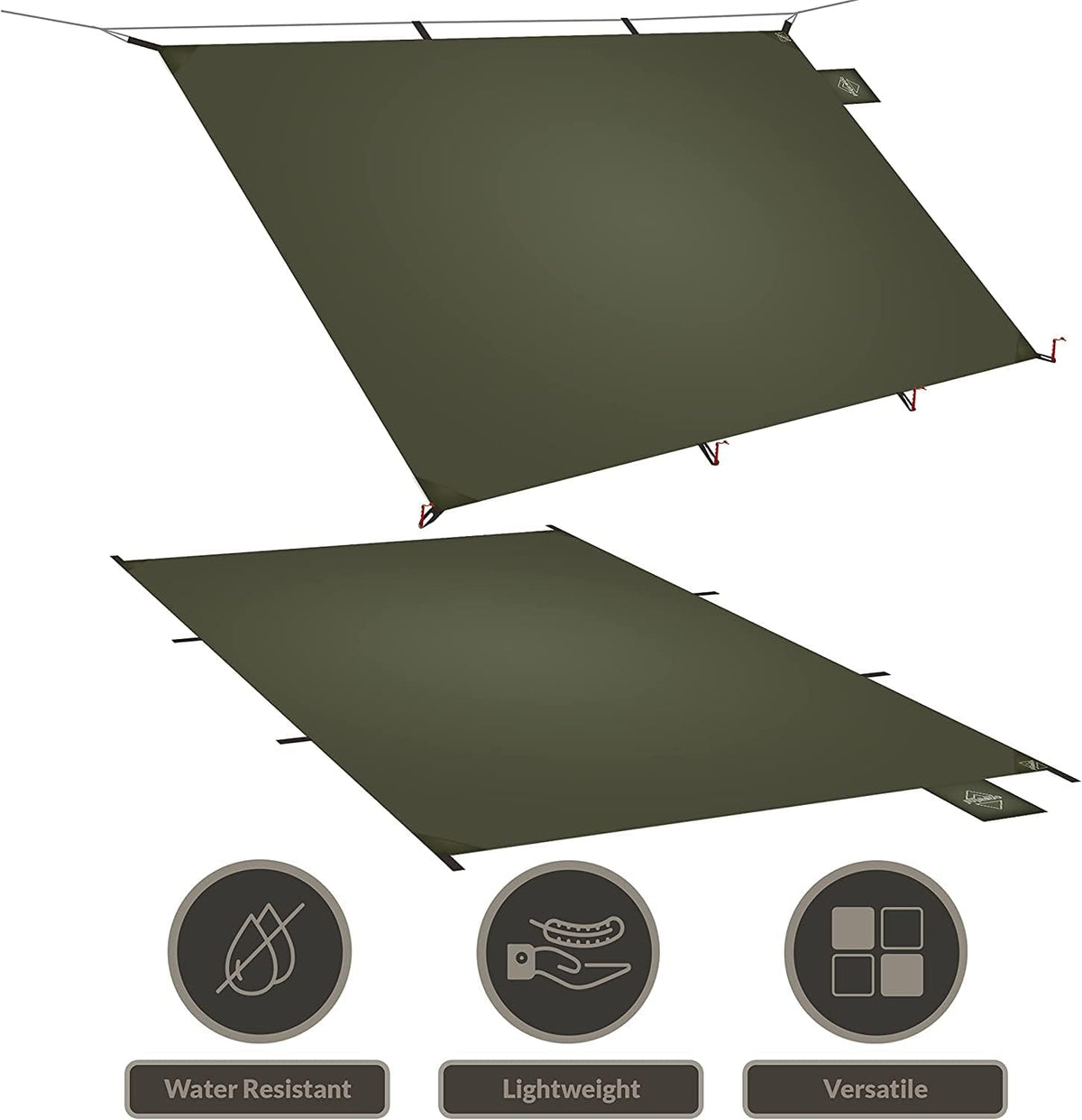 Camping Tarp Set with Ripstop Silnylon Silicone PU Coating S4568