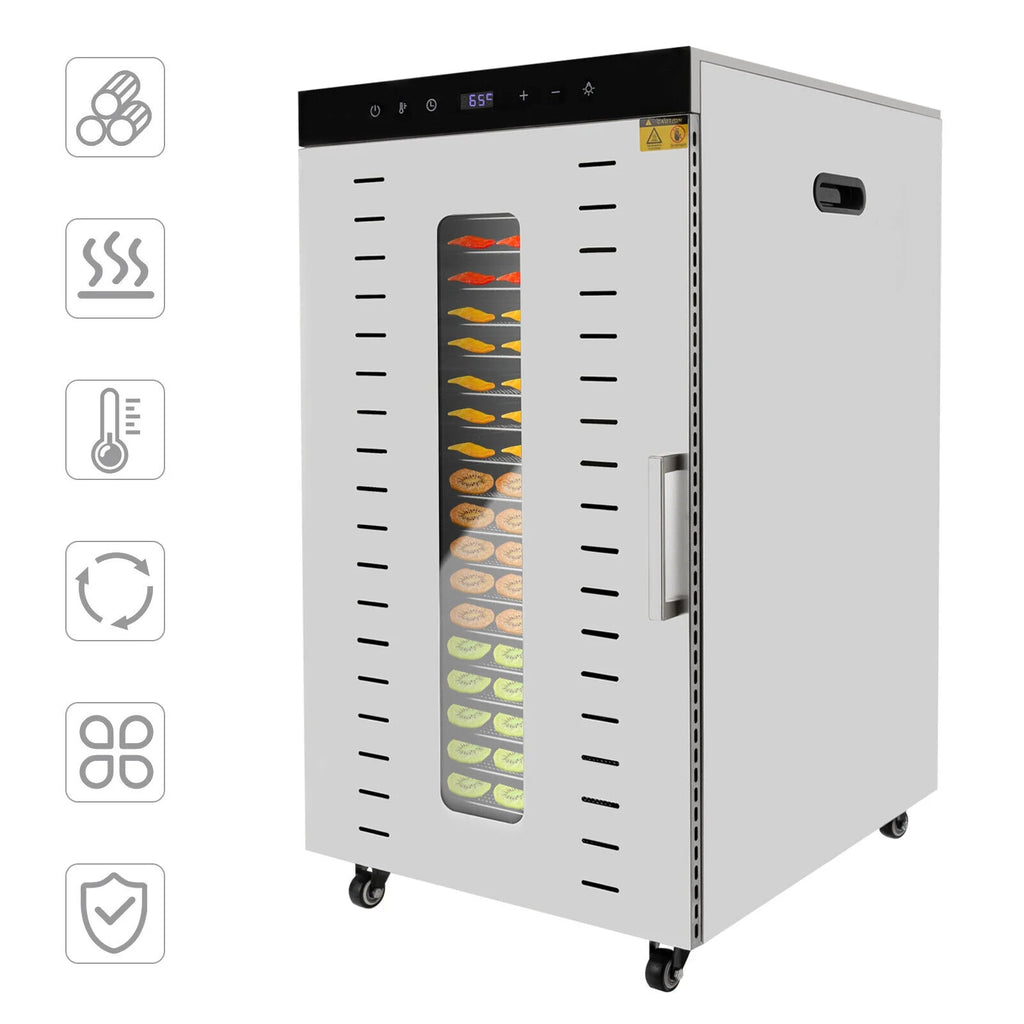 1700W Electric Food Dehydrator with Temperature Control 20 Stainless Steel Trays P7405