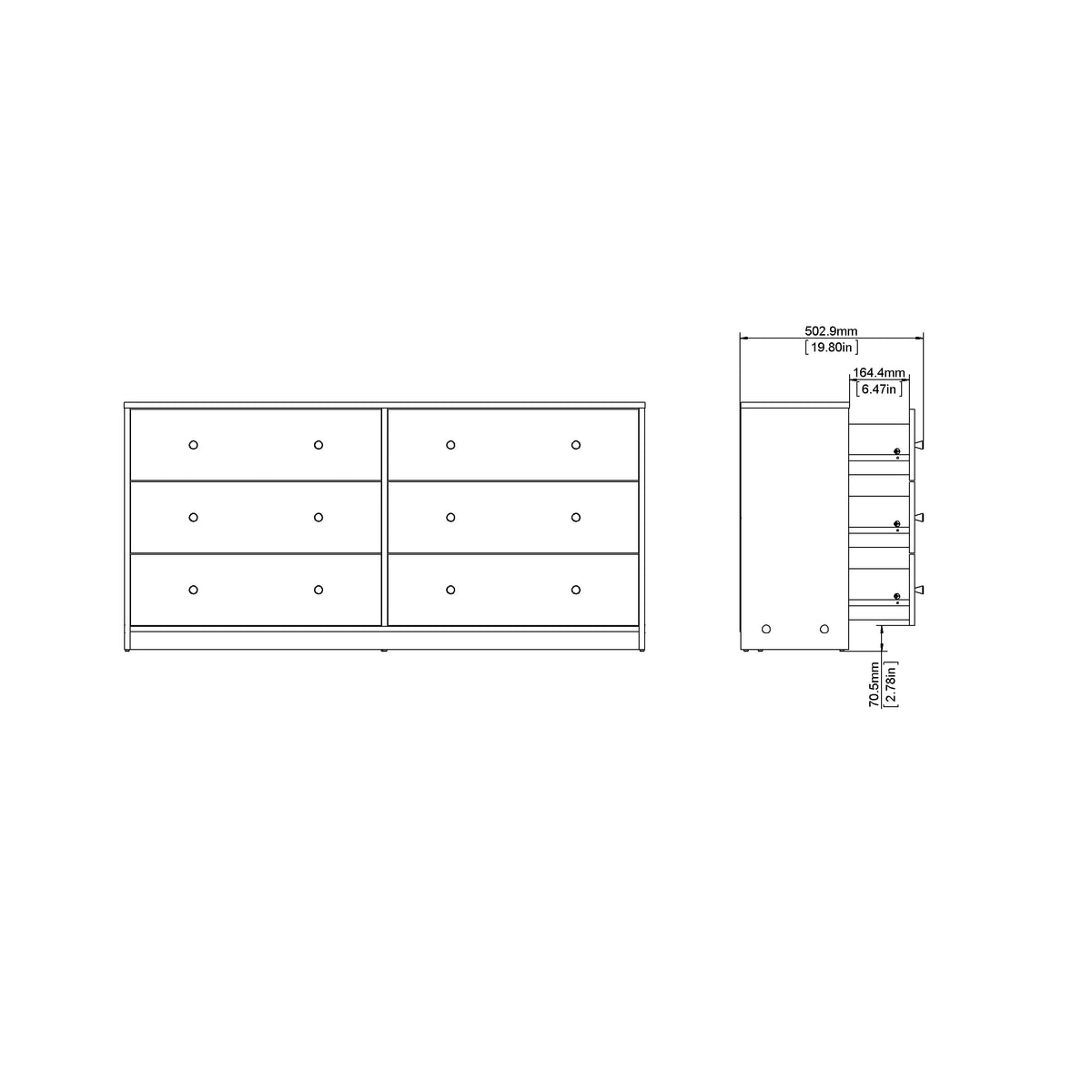 6 Drawer Double Dresser G742