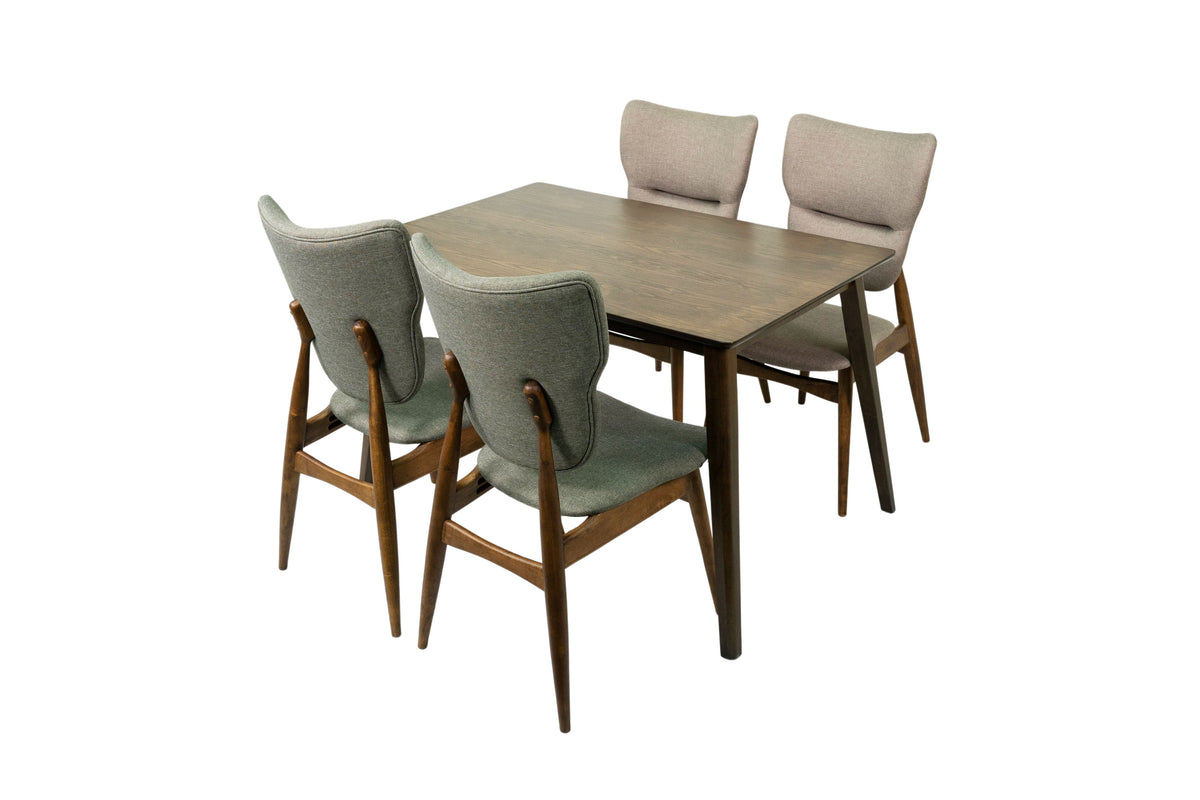5-Piece Solid Wood Dining Table and 4 Chairs R120643