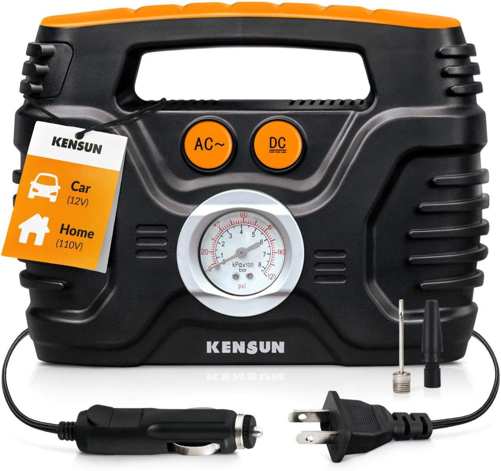 Electric Tire Pump with Analogue Pressure Gauge, 120 PSI, Pack of 2 U524