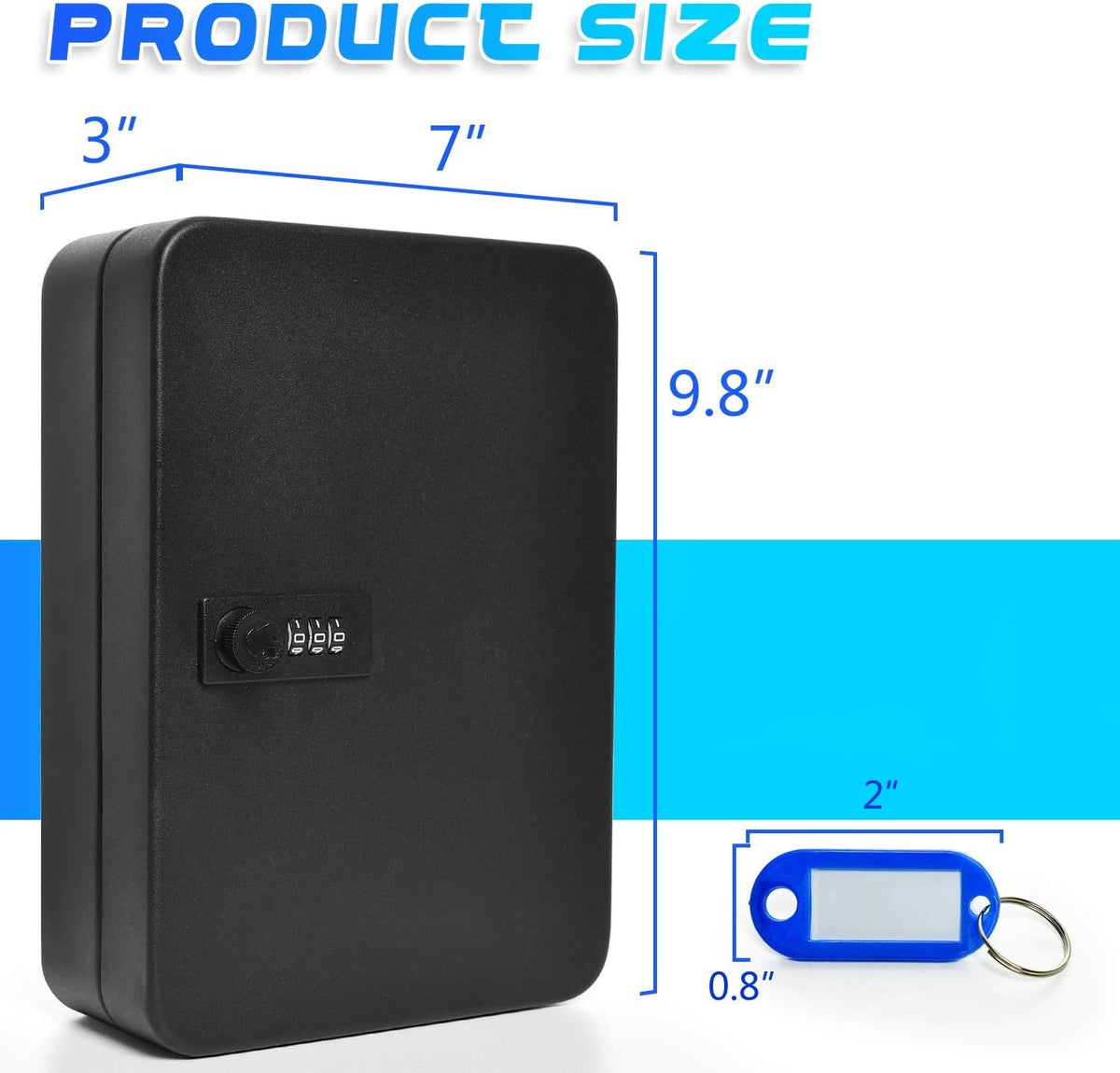 28 Key Steel Security Lock Box with Combination Lock, Pack of 2 C805109