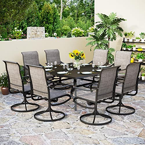 5 Pcs Patio Dining Set with Swivel Chairs and Metal Table U501