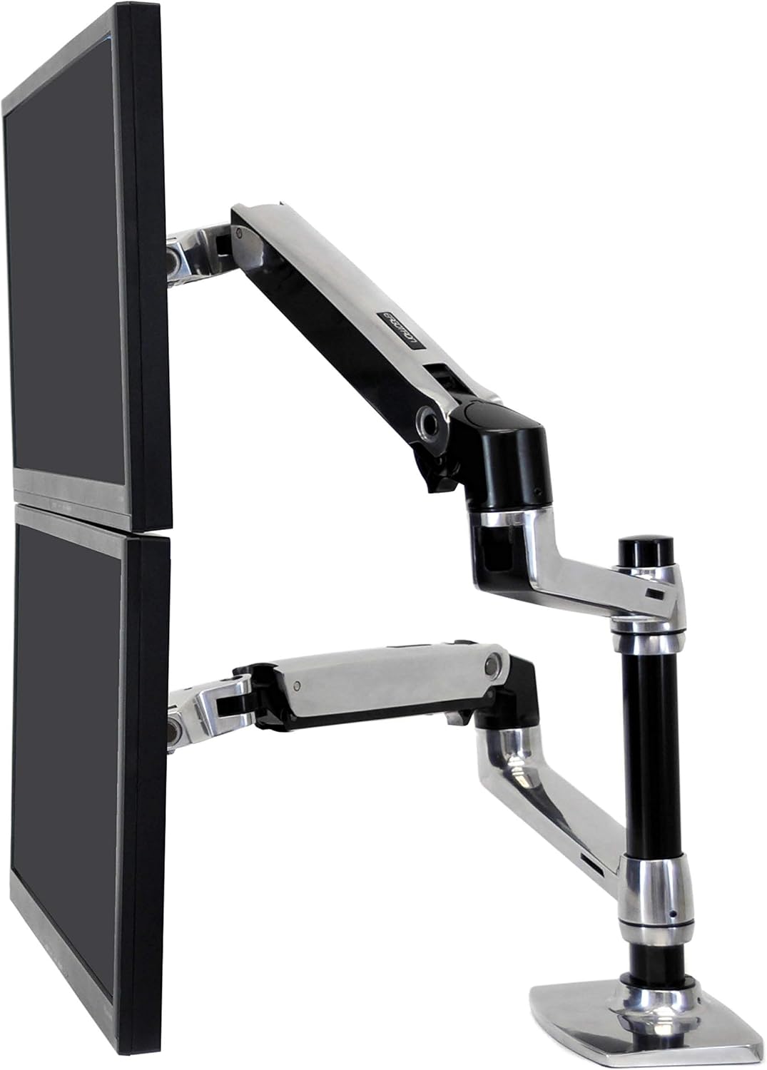 Vertical Stacking Dual Monitor Arm, Matte Black D873