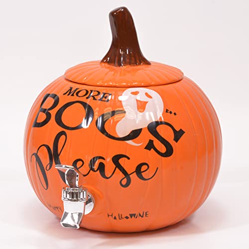 Pumpkin Orange 11 x 11 Glossy Ceramic Drink Dispenser Y16978