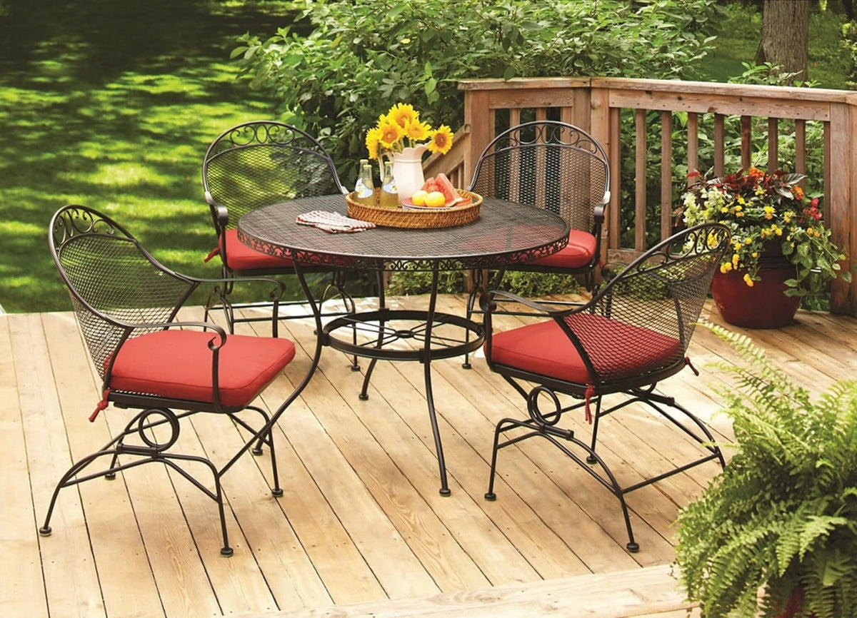 Wrought Iron Patio Dining Set 5 Piece V588806