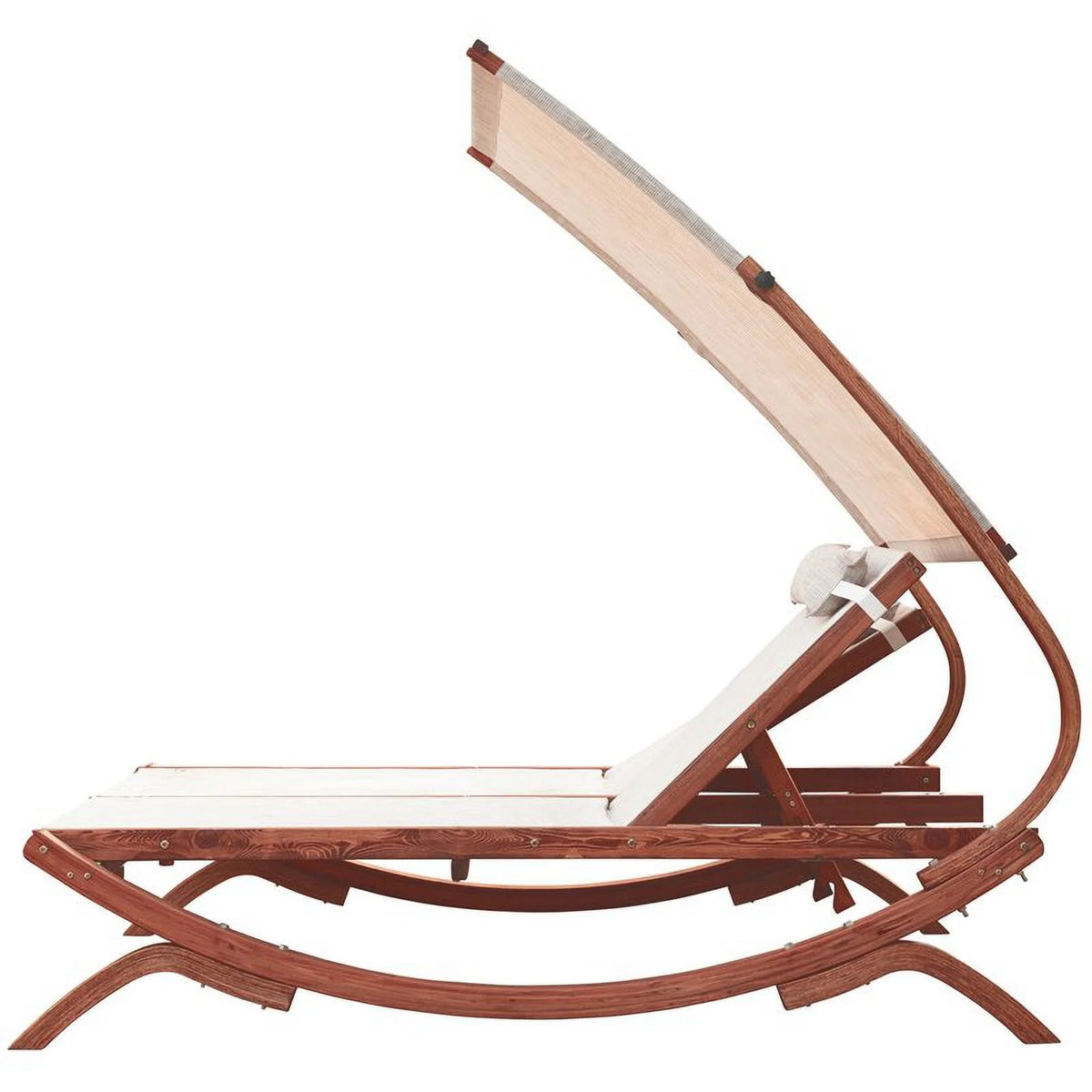 Wood Double Reclining Lounge Chair with Canopy G4299