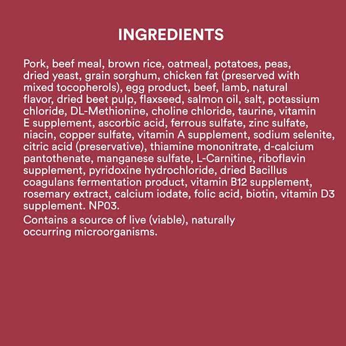 Whole Grains with Pork Beef & Lamb Dry Dog Food Y7825