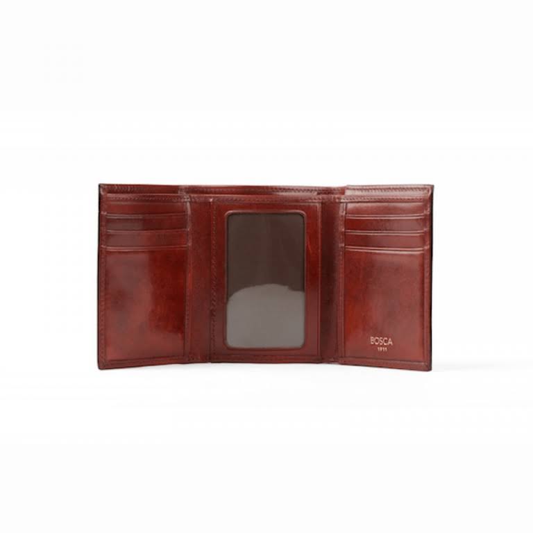 Dark Brown Leather Trifold ID Wallet Z24448