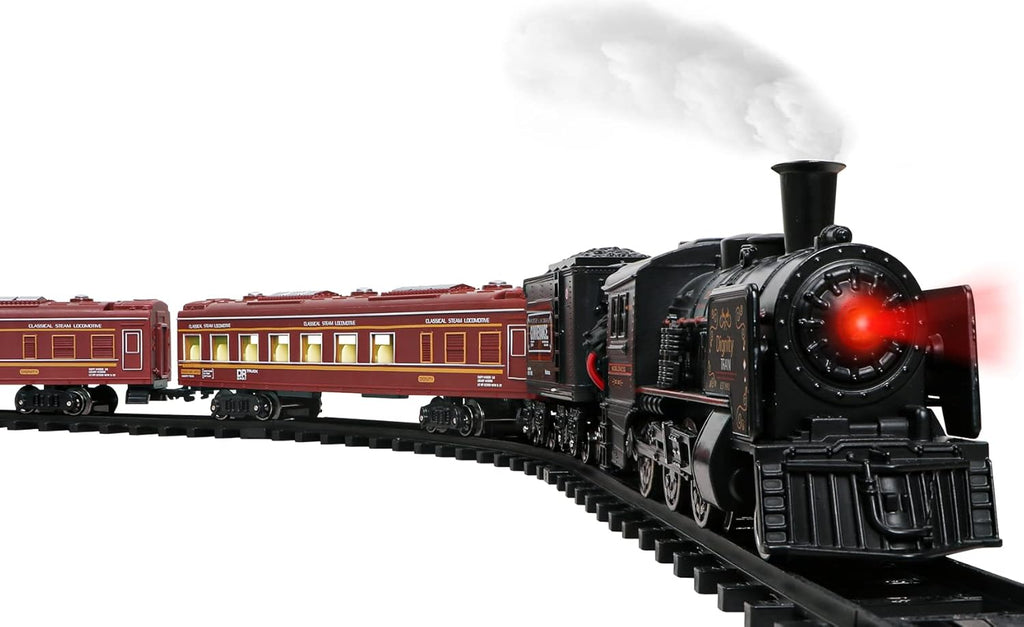 Metal Alloy Electric Train Set with Steam Locomotive, Passenger Carriages, Tracks, Smoke, Sounds, Lights Z2925