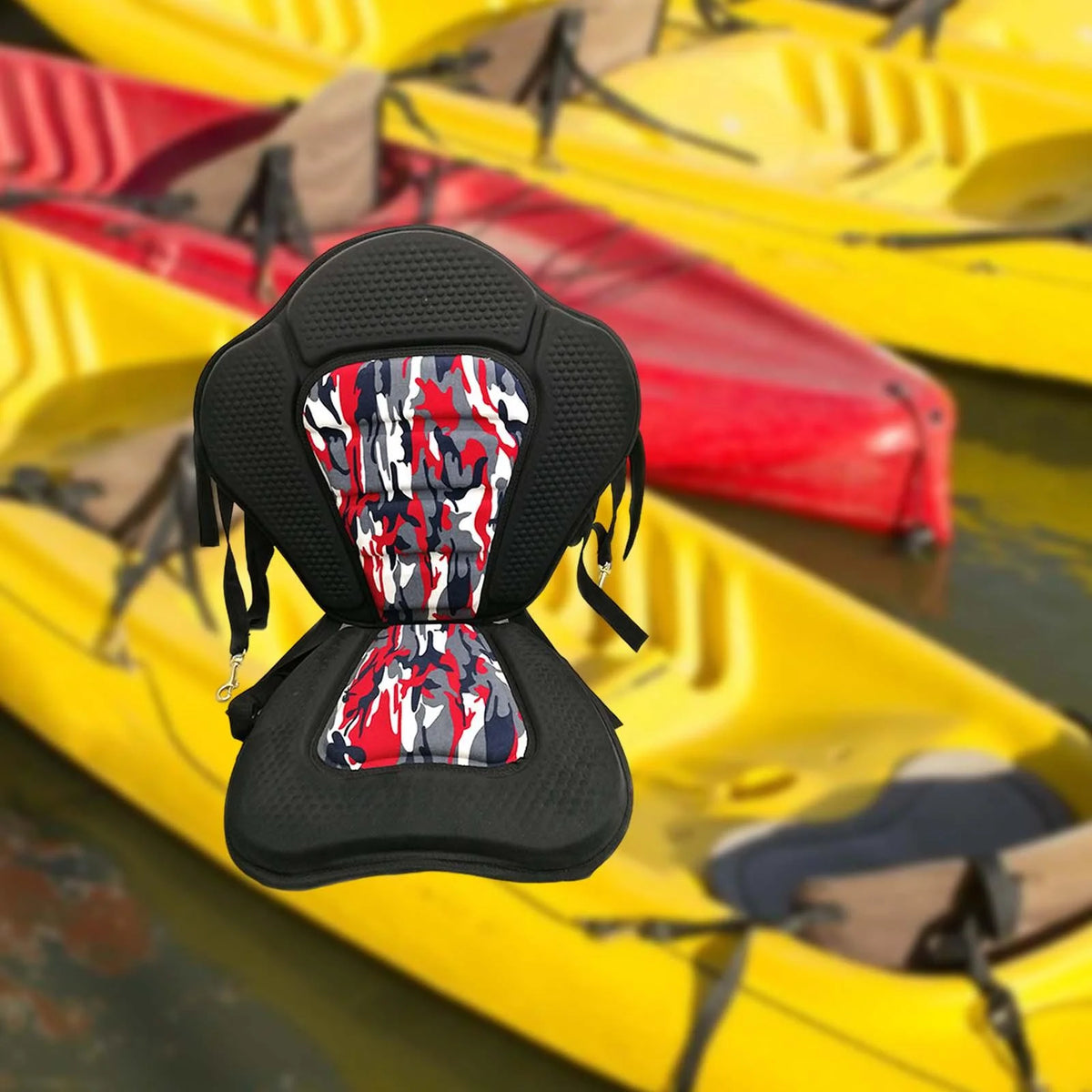 Padded Kayak Seat with Back Support Adjustable Straps Q463