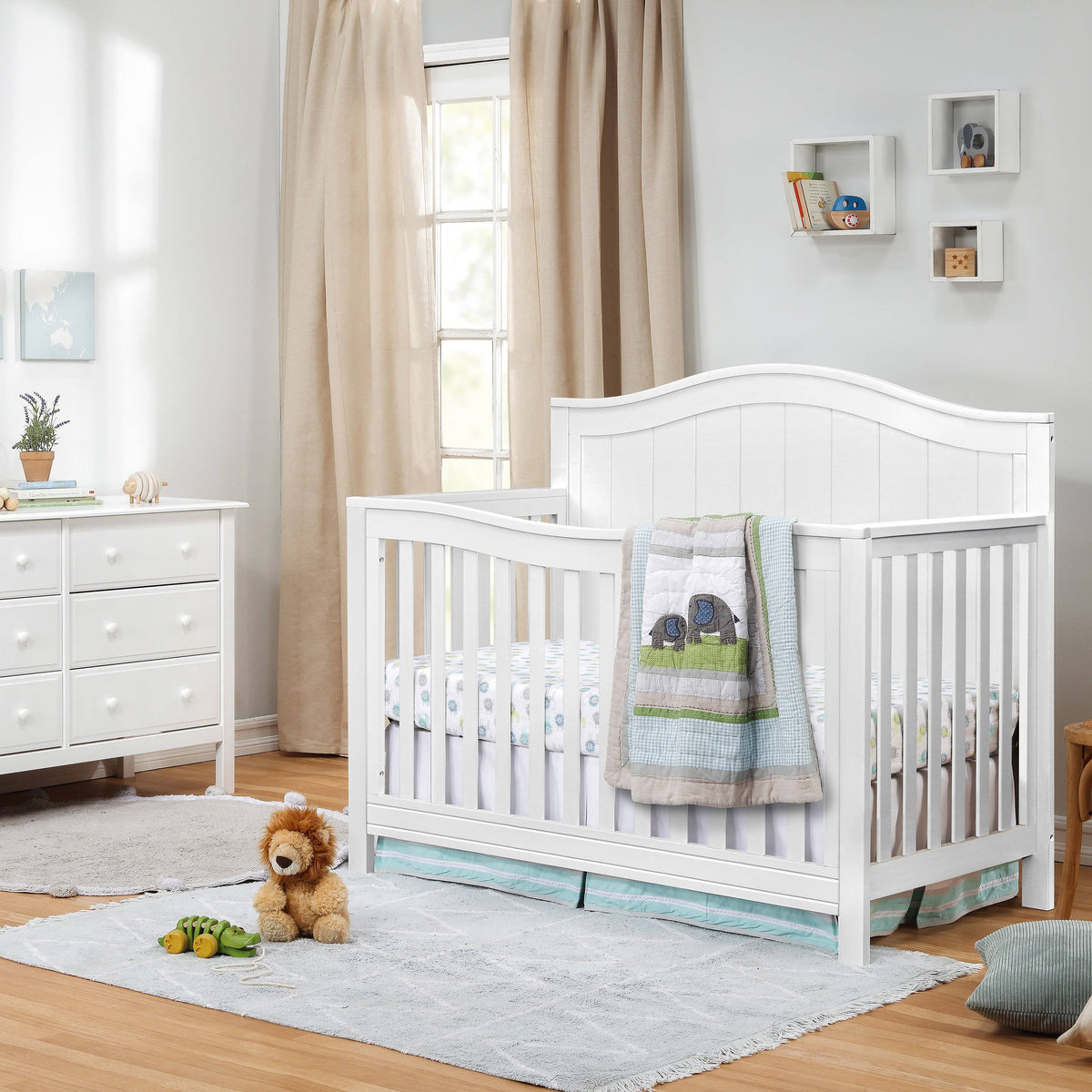 4-in-1 Convertible Crib in Gray O731371