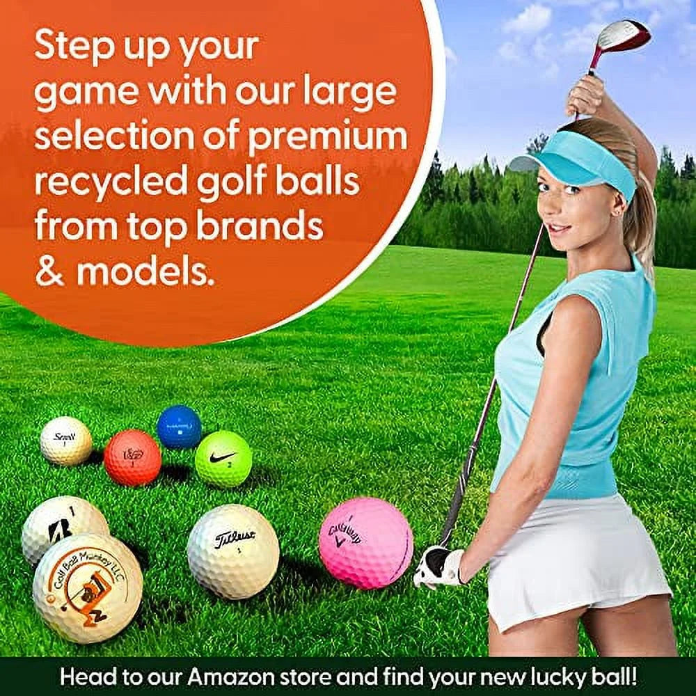 100 Pack Recycled Golf Balls with 15 Tees and Mesh Carrying Bag V60362