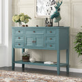 Green 7 Drawer Console Table with Cabinet E288