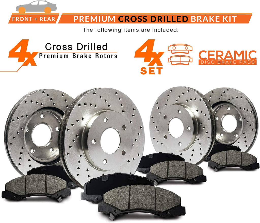Front and Rear Brake Rotors with Carbon Ceramic Pads H6080