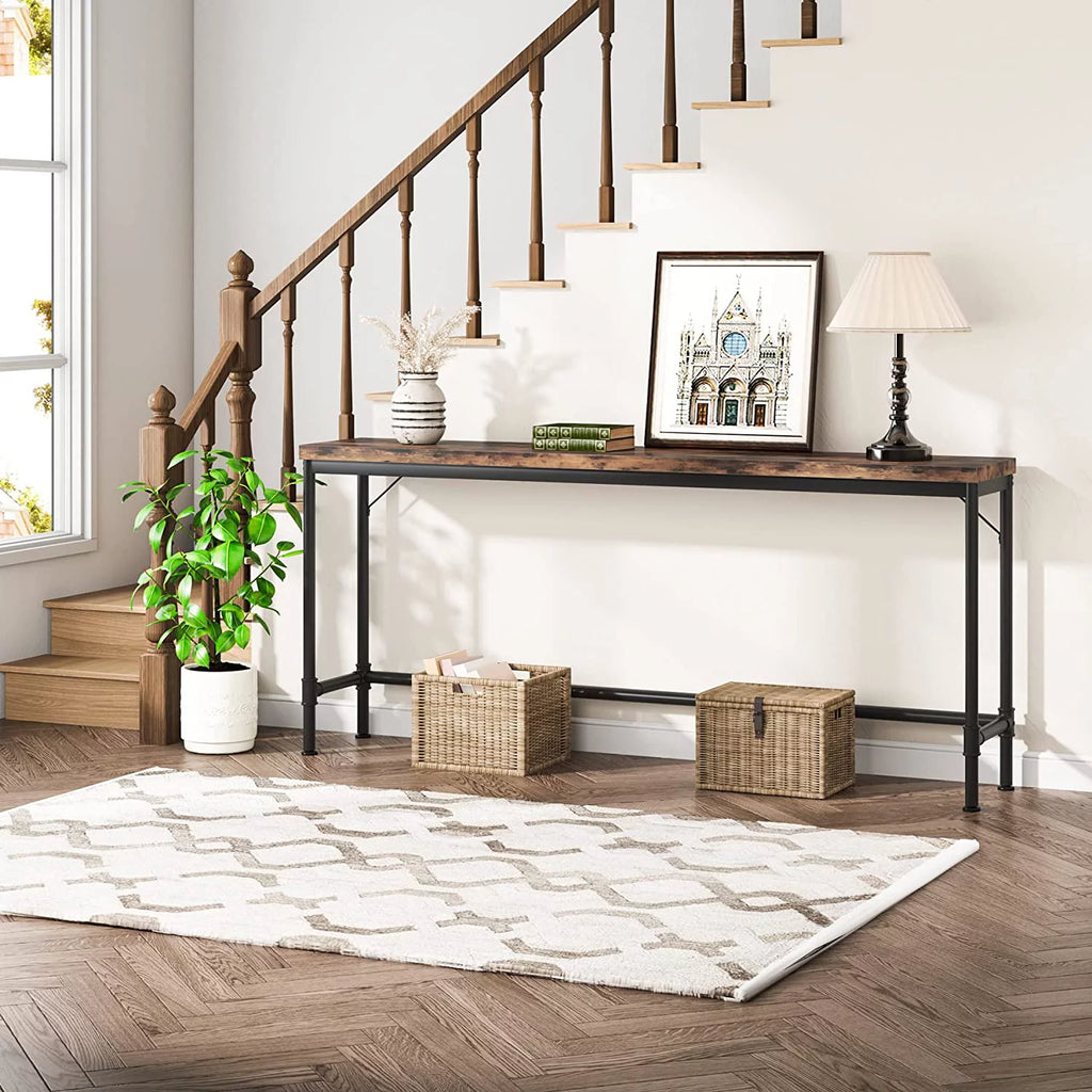 Rustic Brown Narrow Console Table V14754