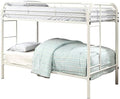 White Metal Twin Over Twin Bunk Bed S88578