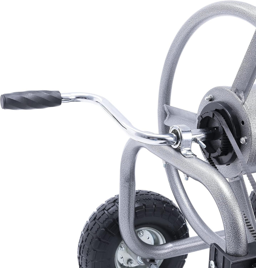 Heavy Duty Hose Reel Cart with 4 Wheels, 250-Feet Capacity F361