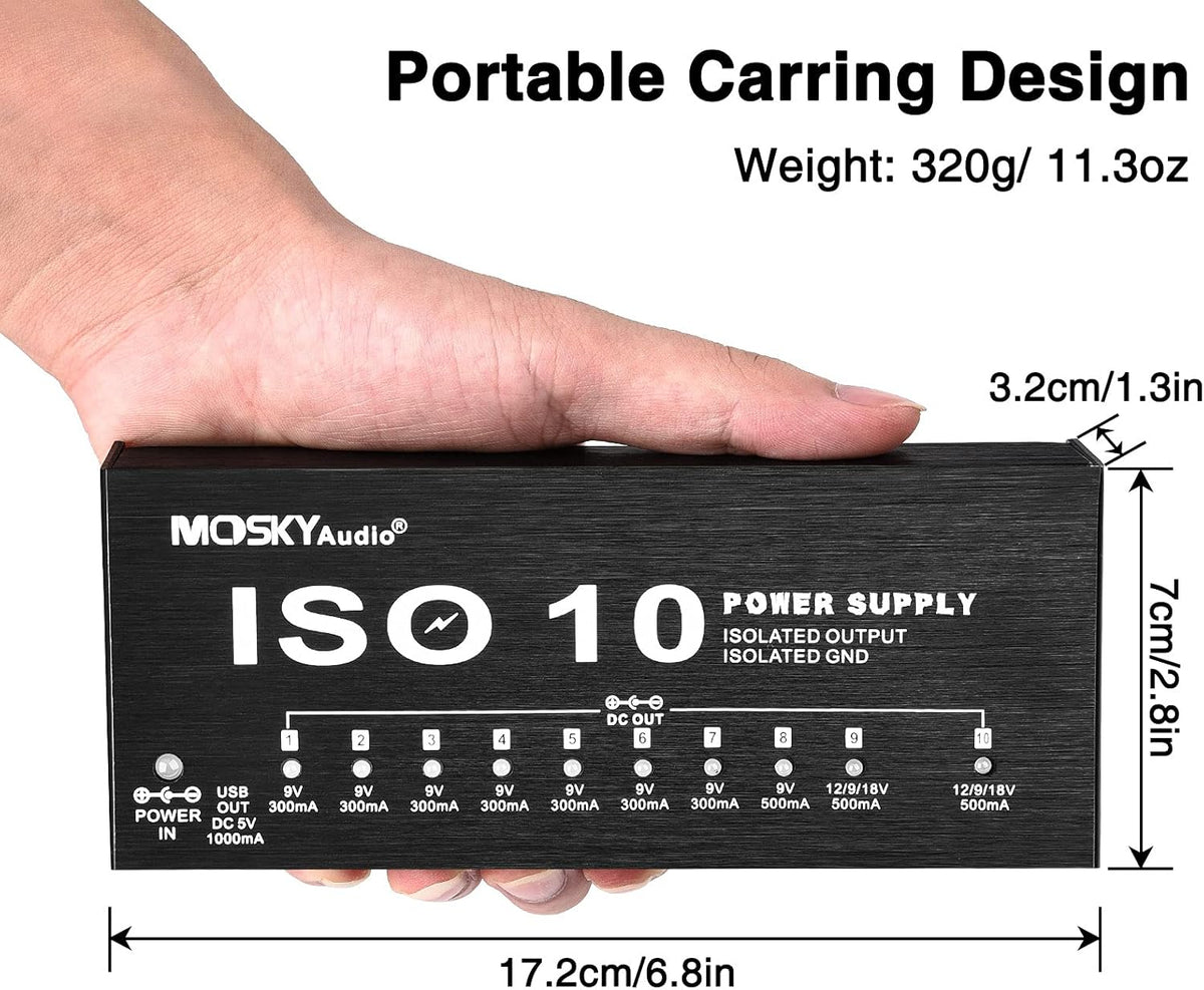 10 Isolated DC Output Guitar Pedal Power Supply Y116