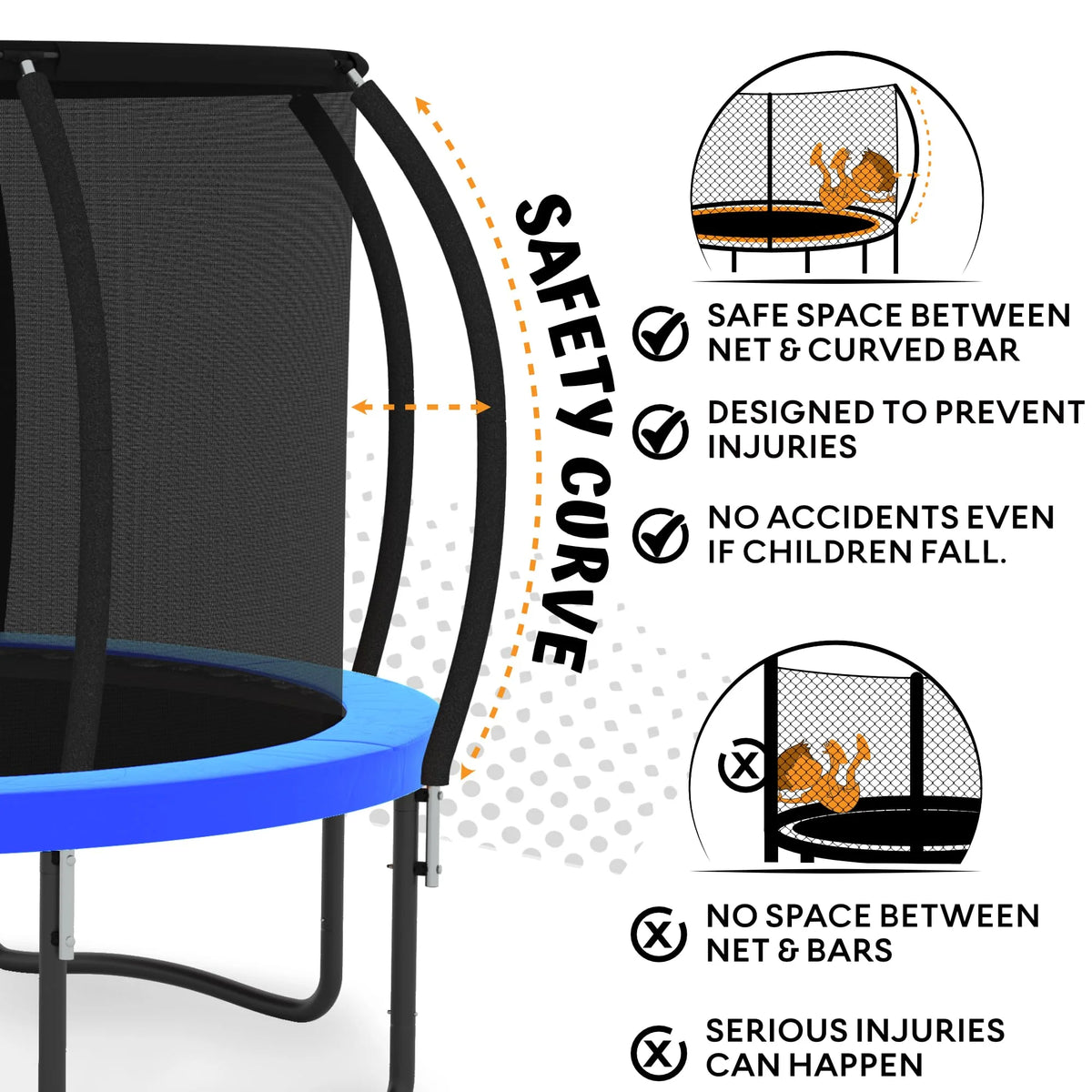 8FT 10FT 12FT 14FT Trampoline with Enclosure and Ladder O562