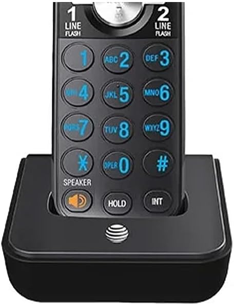 2-Line Expandable Cordless Phone with Answering System and Dual Caller ID, 1 Handset, Black P1713