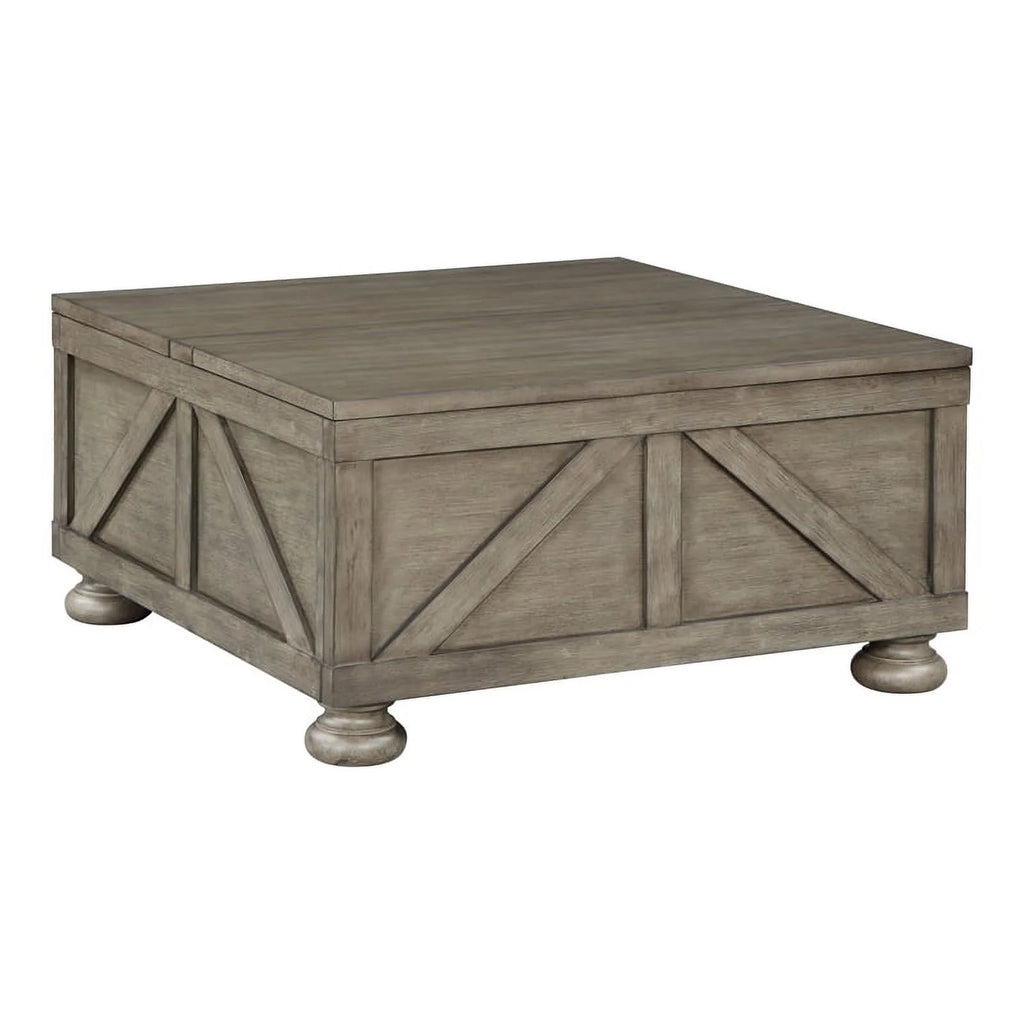Gray Wood Hidden Storage Coffee Table R159