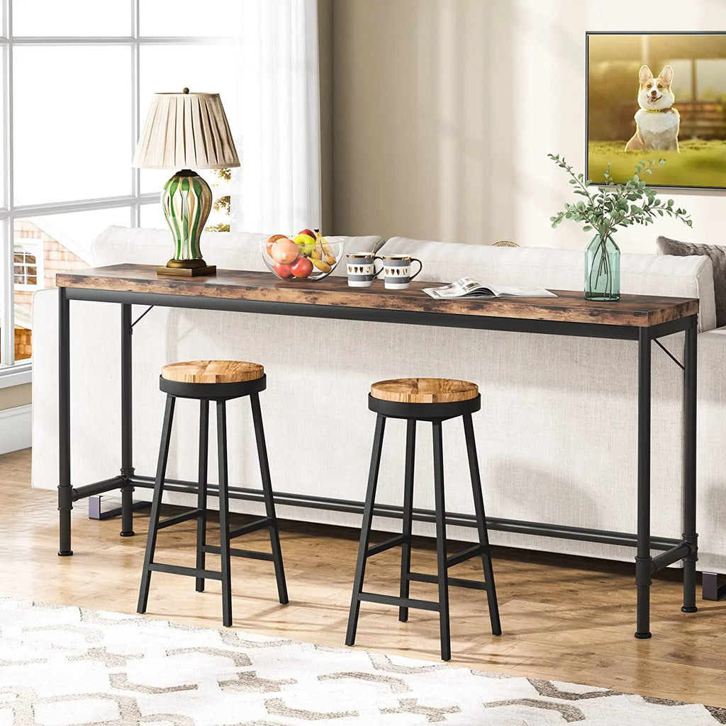 Rustic Brown Narrow Console Table V14754
