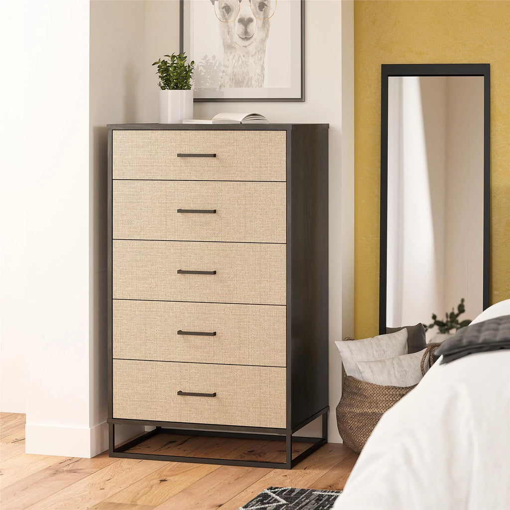 Ivory Oak 5 Drawer Dresser F66475
