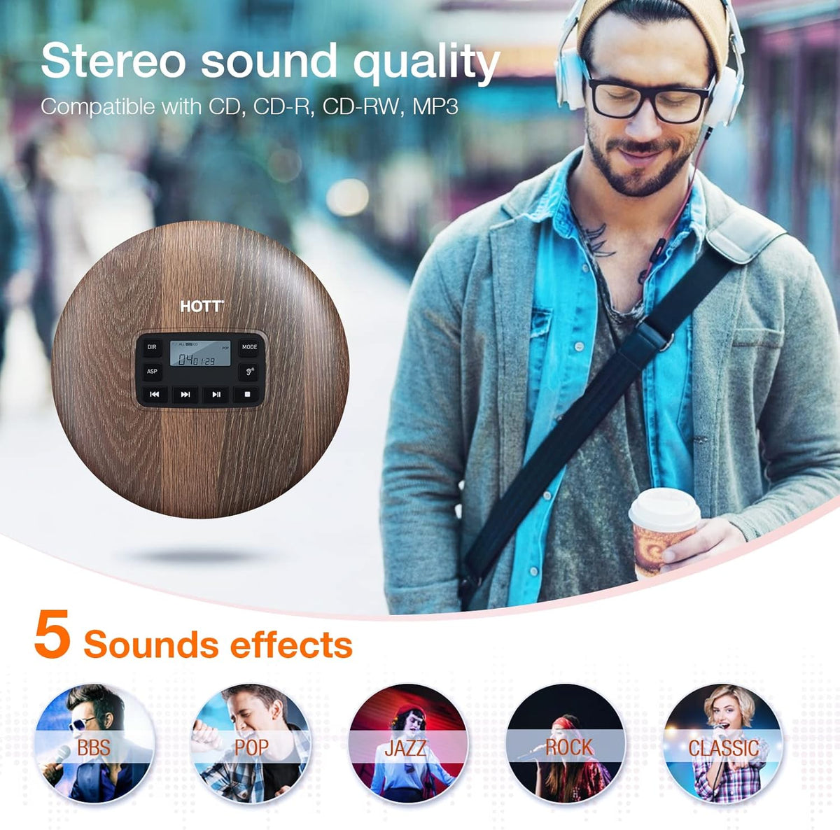Portable CD Player with Stereo Headphones S311