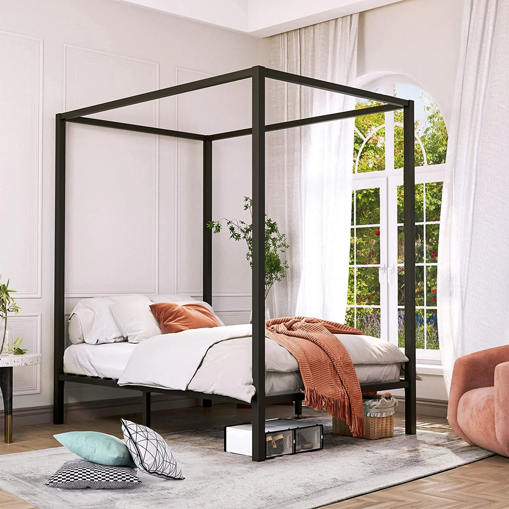 Queen Black Metal Canopy Bed Frame X920762