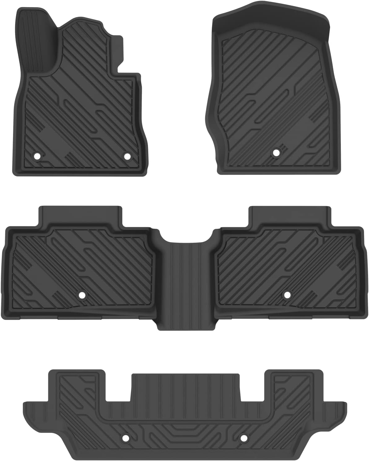 Black TPE All Weather Floor Mats Full Set Q4730