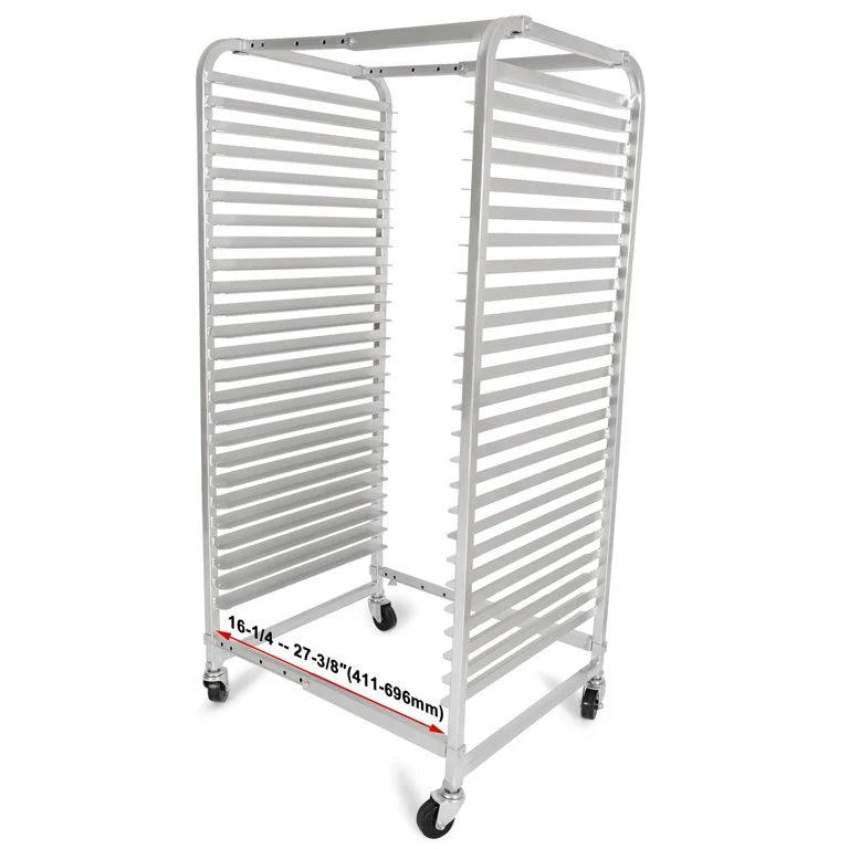 25 Tier Aluminum Bakery Rack with Lockable Wheels B628