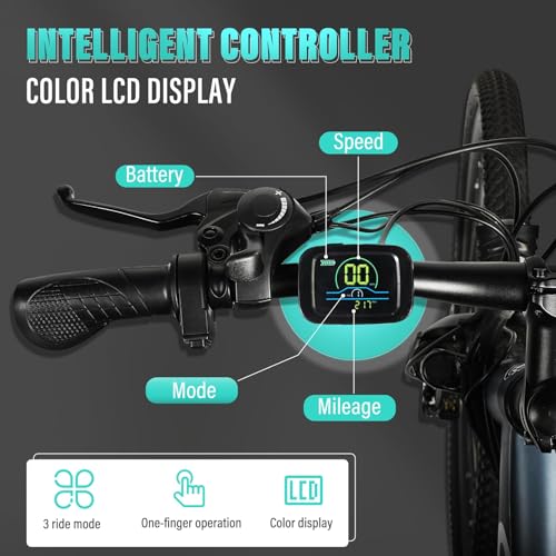 26" Electric Mountain Bike with Removable Battery, 36V 350W Brushless Motor, 21-Speed Gear, Front Fork Suspension Q609