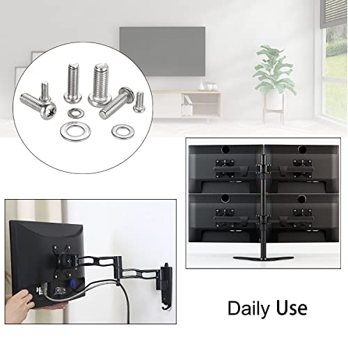 24pcs M4 M6 M8 Stainless Steel Screws Washers TV Mount Hardware Kit W81432