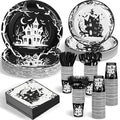 500 Pcs Halloween Party Supplies Plates Cups Napkins and Cutlery Set U909674