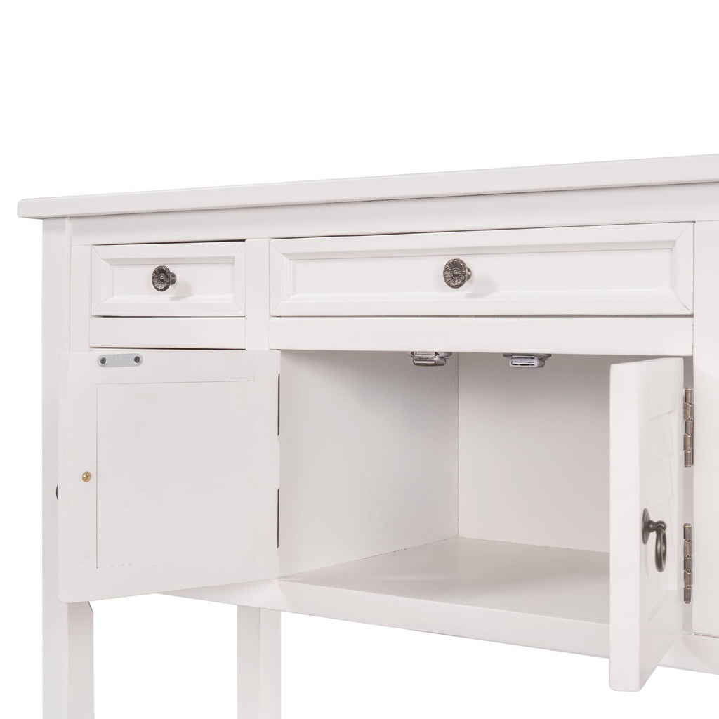 Green 7 Drawer Console Table with Cabinet E288