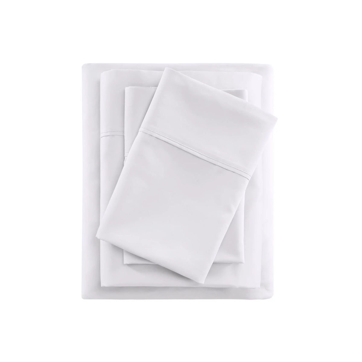 White 600 Thread Count Cotton Blend 4 PC Queen Sheet Set D422