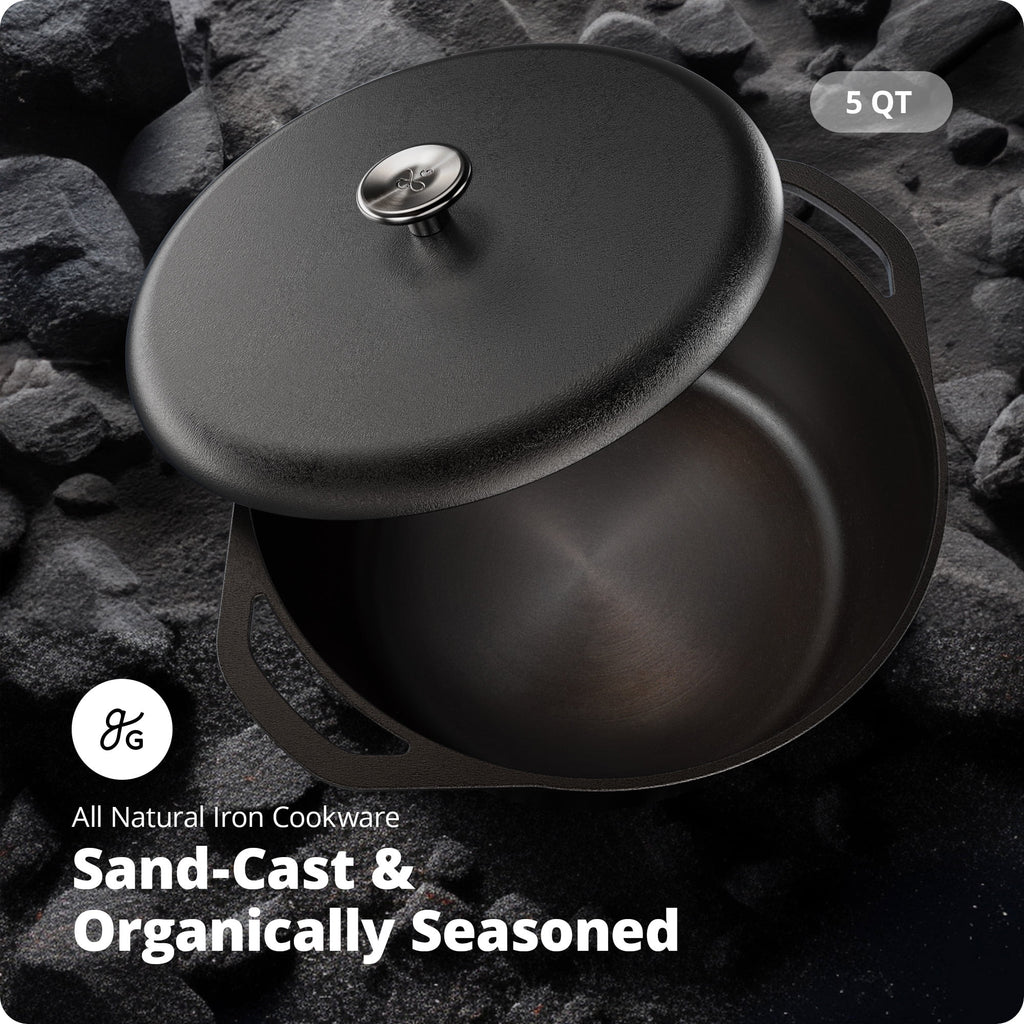 Cast Iron 10-Inch Dutch Oven with Lid, 5qt Capacity S465642
