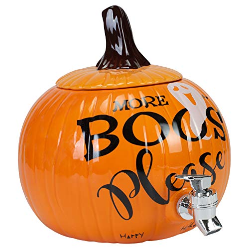 Pumpkin Orange 11 x 11 Glossy Ceramic Drink Dispenser Y16978